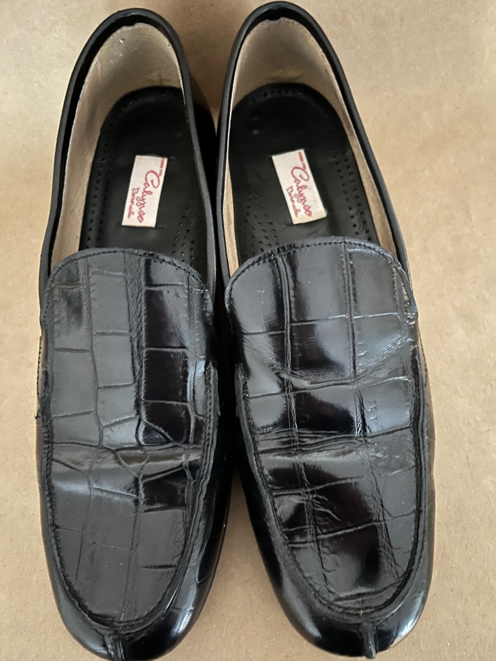 Black leather loafers size 39EU
